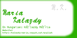 maria kalazdy business card
